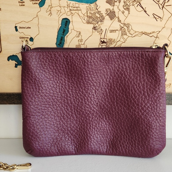 Lodis mauve/purple Leather messenger/crossbody/shoulder/clutch transformer bag - Picture 6 of 13
